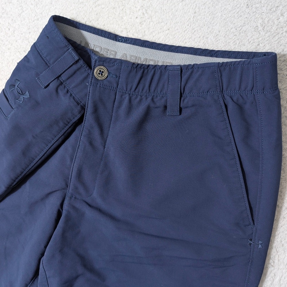 Under Armour Shorts Mens 36/10 Navy Blue HeatGear Stretch Golf Match‎ Play